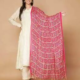 Women Bandhani Print Dupatta with Tassels-image-84