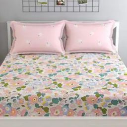 Pure Cotton Abstract Double Bedsheet With 2 Pillow Covers-13