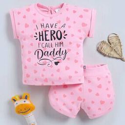 Infants Heart Print T-Shirt & Shorts Set-image-26
