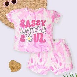 Infants Typographic Print T-Shirt & Shorts Set-picture-26