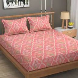 140 GSM Floral Print King-Size Bedsheet with Pillow Covers-43