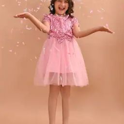 Girls Sequins Embellished Fit & Flared Dress-picture-28