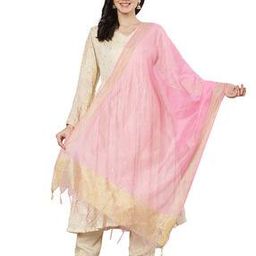 Women Striped Dupatta with Tassels-image-92