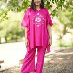 Women Geometric Print Kurta & Palazzos Set-image-8