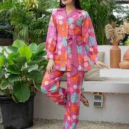Women Floral Print 2-Piece Co-ord Set-image-11