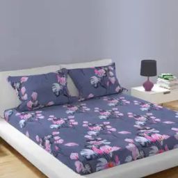 150 TC Floral Print Double-Size Bedsheet with Pillow Covers -image-48