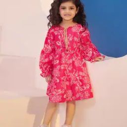 Girls Floral Tiered Dress-image-2