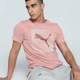 Men Logo Print Slim Fit Crew-Neck T-Shirt-image-63