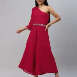 Women Georgette Jumpsuit with Embellished Accent-image-34