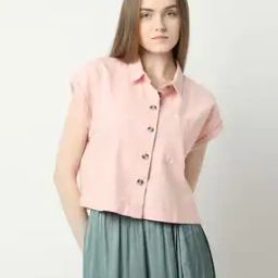 Women Boxy Fit Shirt with Patch Pocket-image-42
