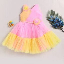 Girls Fit & Flare Dress with Floral Applique-picture-47