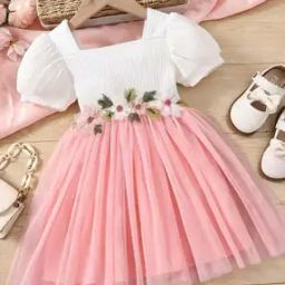pixie n prince Girls Fit & Flare Dress with Floral Accent-picture-12