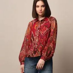 Women Ikat Print Relaxed Fit Shirt-picture-18