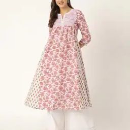 Women Embroidery Flared Kurta-image-47