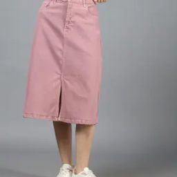 Shein High Waist Midi Slit A-Line Skirt with Pockets-image-34