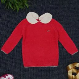 Girls Knitted Sweater with Ribbed Hems-picture-25