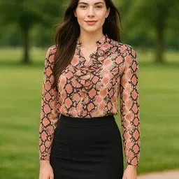 Women Printed Regular Fit Top with Ruffled Details-picture-50
