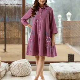 Women Floral Shirt Dress-image-64