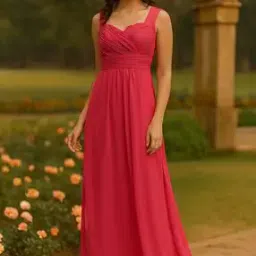 leia Women V-Neck Gown Dress-picture-19