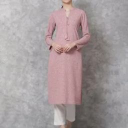 Straight Kurta with Neck Tie-Up-image-4