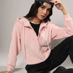 Women Regular Fit Zip-Front Hooded Sweatshirt-image-88