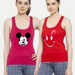Pack of 2 Micky Mouse Print Tank Top-image-90