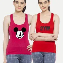 Pack of 2 Micky Mouse Print Tank Top-image-14