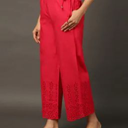 Women Wide-Leg Palazzos with Insert Pockets-image-2