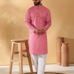 Men Printed Regular Fit Long Kurta-image-74