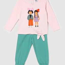 Girls Graphic Print Top & Joggers Set-image-81