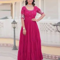 Women Embroidered Flared Kurta-image-83