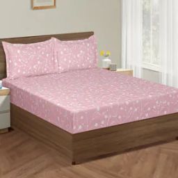 160 TC Floral Print Double XL Bedsheet Bedsheet with Pillow Covers-33