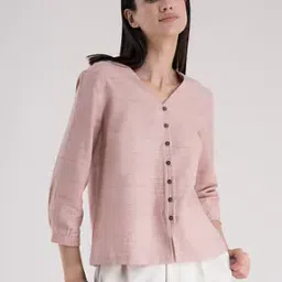 Heathered V-neck Top-image-19