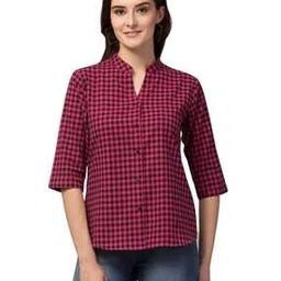Checked Collar-Neck Shirt-image-13
