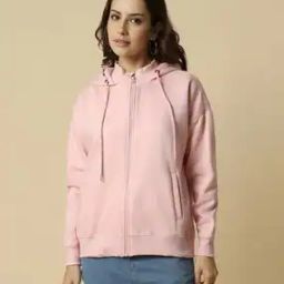 Women Regular Fit Hoodie with Zip-Front-image-15