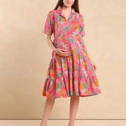 Women Floral Print A-Line Dress-image-9