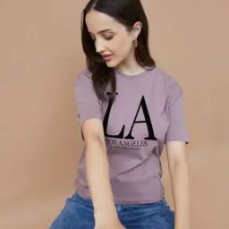 Women Typographic Print Regular Fit T-Shirt-picture-29