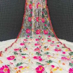 Women Embroidered Dupatta with Tassels-image-93