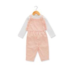 Girls Patterned Dungaree & T-Shirt Set-picture-29