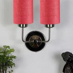 Jute Dual Wall Mounted Lamp with Steel Base-image-1