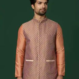 Men Floral Print Regular Fit Nehru jacket-51