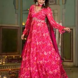 Women Embroidered Fit & Flared Dress with Dupatta-image-31