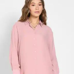 Women Relaxed Fit Shirt with Spread Collar-image-36