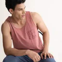 Cotton Regular Fit Pocket Print Tank Top-image-43