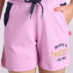 Typographic Print Shorts with Insert Pockets-image-4
