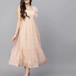 Floral Print Fit & Flare Dress-25