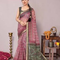 Women Block Print Saree-image-2