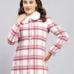 Women Checks Coat-image-2