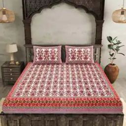 250 TC Printed King Bedsheet with Pillow Covers-26