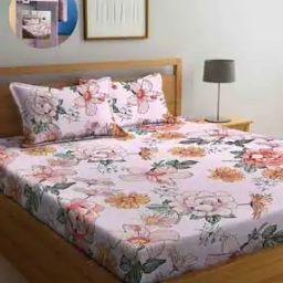 210 TC Floral Print King Size Bedsheet with Pillow Covers-image-19